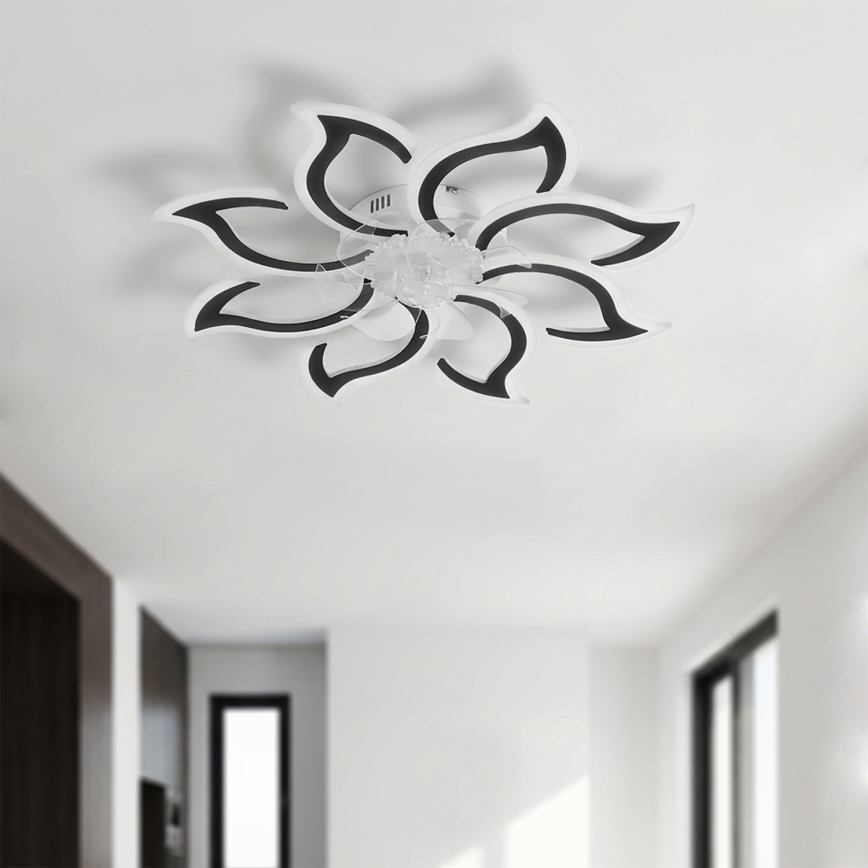 Brilagi - LED himmennettävä kattotuuletin LED/44W/230V Ø 90 cm musta + kaukosäädin