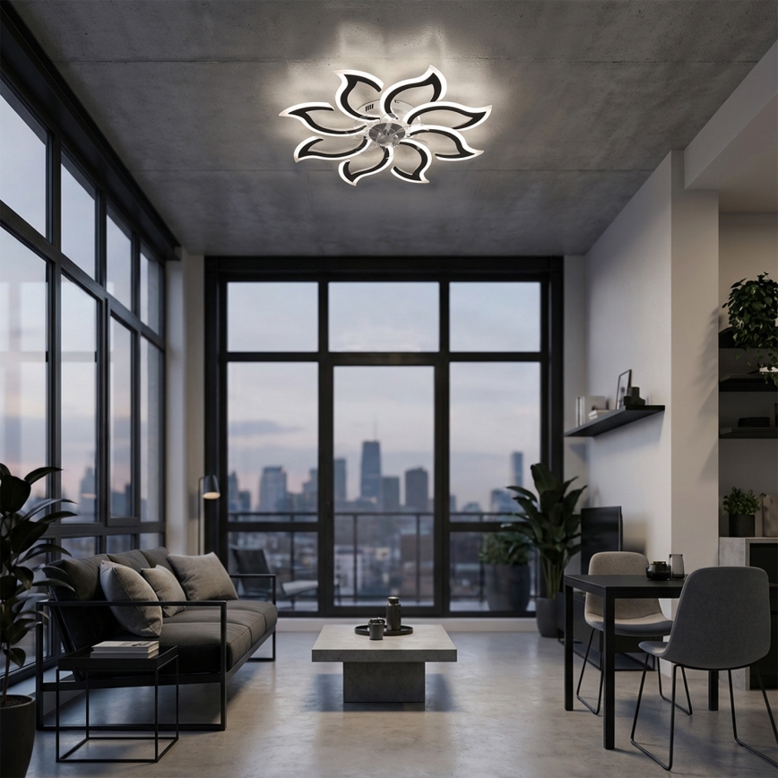 Brilagi - LED himmennettävä kattotuuletin LED/44W/230V Ø 90 cm musta + kaukosäädin