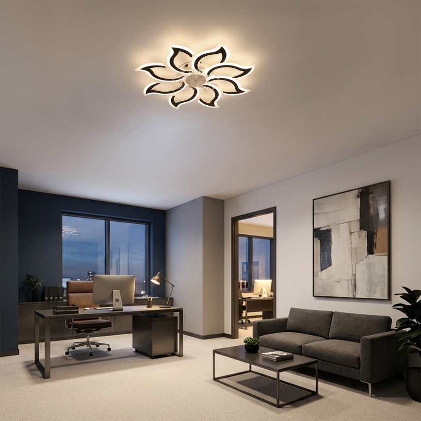 Brilagi - LED himmennettävä kattotuuletin LED/44W/230V Ø 90 cm musta + kaukosäädin