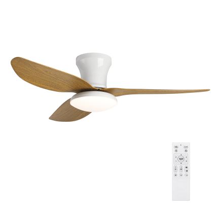 Brilagi - LED himmennettävä kattotuuletin LED/30W/230V 3000-6500K valkoinen/ruskea + kaukosäädin