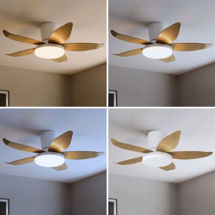 Brilagi - himmennettävä LED-kattotuuletin LED/32W/230V 95 cm valkoinen/ruskea + kaukosäädin