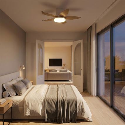 Brilagi - himmennettävä LED-kattotuuletin LED/32W/230V 95 cm valkoinen/ruskea + kaukosäädin