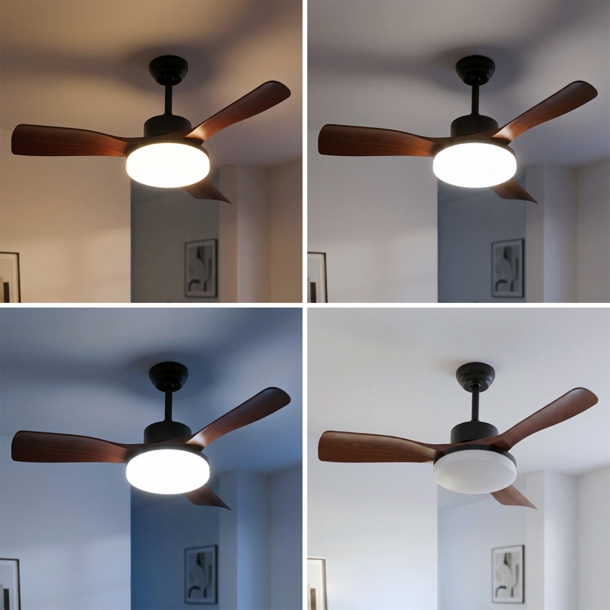 Brilagi - Himennettävä LED-kattotuuletin LED/34W/230V 3000-6500K Ø 106 cm musta/ruskea + kaukosäädin