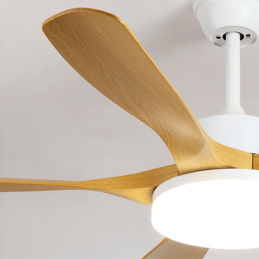 Brilagi - Himmennettävä LED-kattotuuletin LED/34W/230V 3000–6500K halkaisija 132 cm valkoinen/ruskea + kaukosäädin