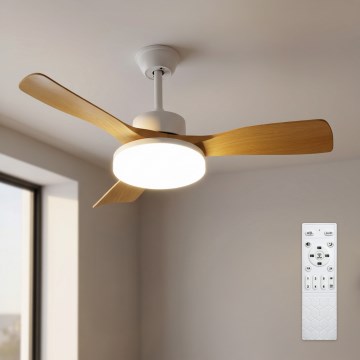 Brilagi - LED-himmennettävä kattotuuletin LED/34W/230V 3000-6500K halkaisija 106 cm valkoinen/ruskea + kaukosäädin