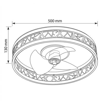 Brilagi - himmennettävä LED-kattotuuletin LED/34W/230V 3000-6500K halkaisija 50 cm musta/kultainen + kaukosäädin