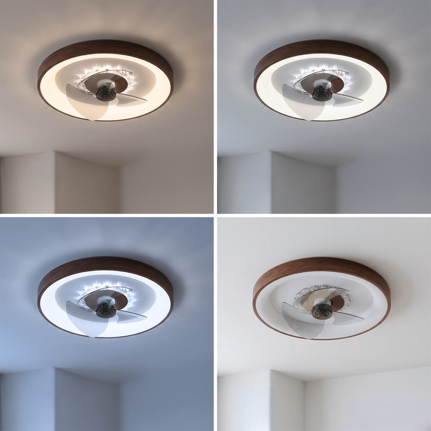 Brilagi - Himmennettävä LED-kattotuuletin LED/34W/230V 3000-6500K Ø 46 cm ruskea + kaukosäädin
