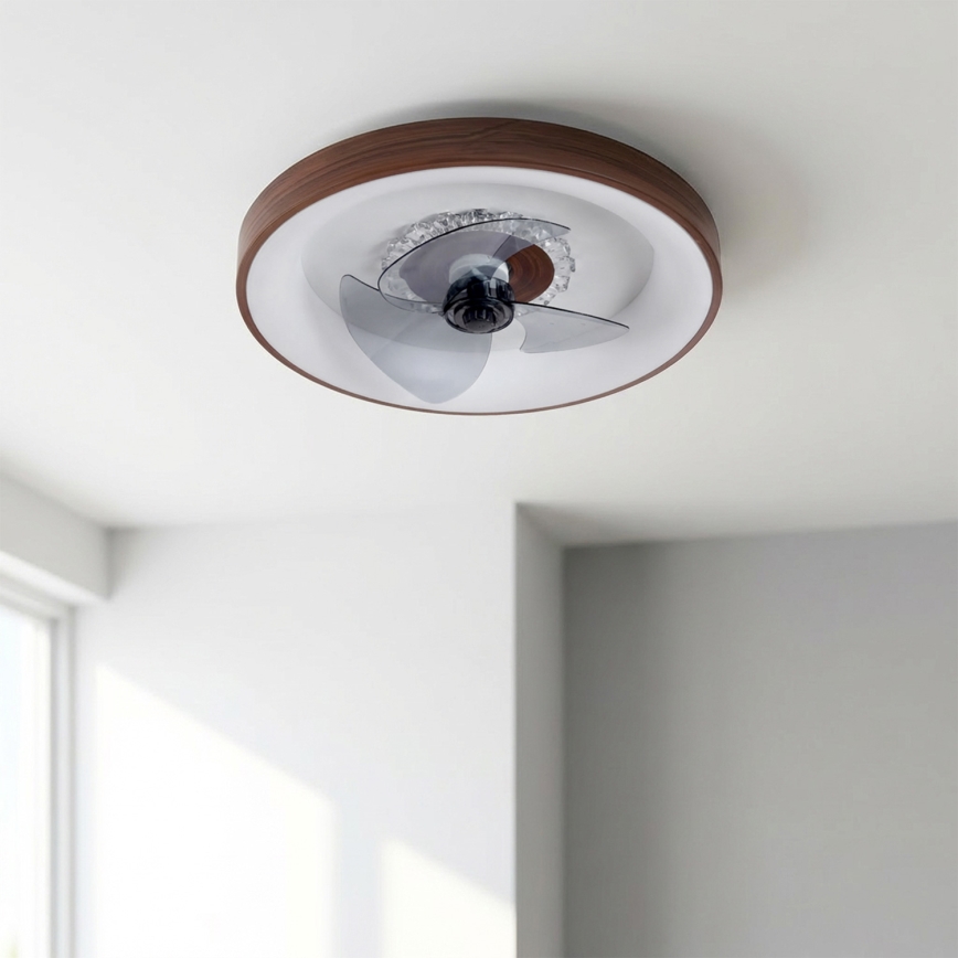 Brilagi - Himmennettävä LED-kattotuuletin LED/34W/230V 3000-6500K Ø 46 cm ruskea + kaukosäädin