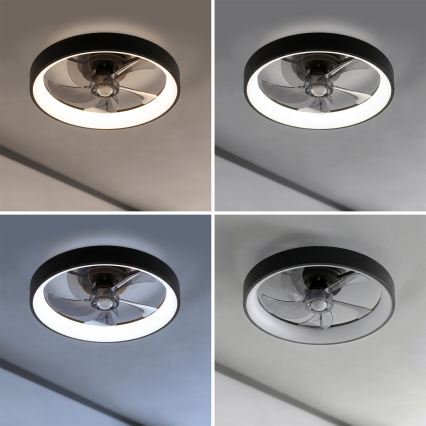 Brilagi - himmennettävä LED-kattotuuletin LED/34W/230V halkaisija 50 cm musta + kaukosäädin
