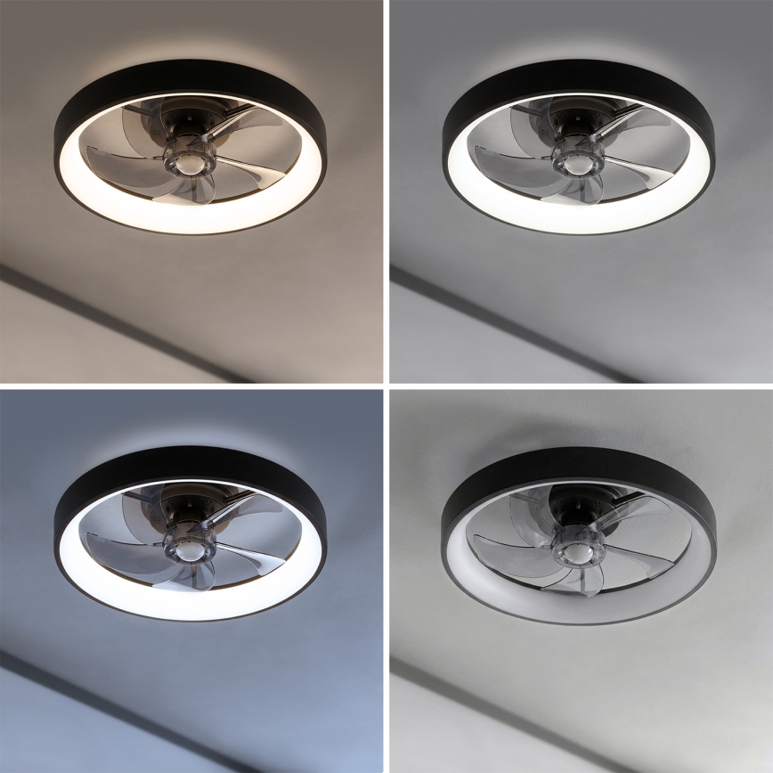 Brilagi - himmennettävä LED-kattotuuletin LED/34W/230V halkaisija 50 cm musta + kaukosäädin