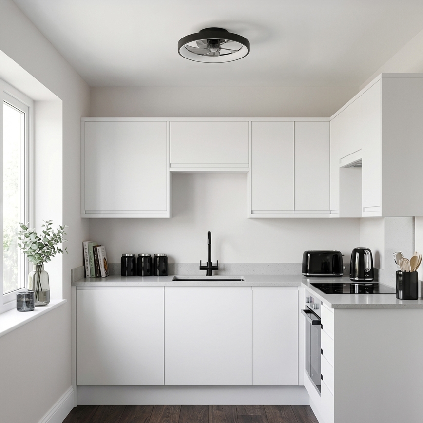 Brilagi - himmennettävä LED-kattotuuletin LED/34W/230V halkaisija 50 cm musta + kaukosäädin