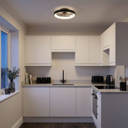 Brilagi - himmennettävä LED-kattotuuletin LED/34W/230V halkaisija 50 cm musta + kaukosäädin