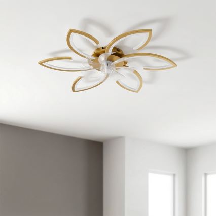 Brilagi - himmennettävä LED-kattotuuletin LED/34W/230V 3000–6500K, halkaisija 78 cm, kultainen + kaukosäädin
