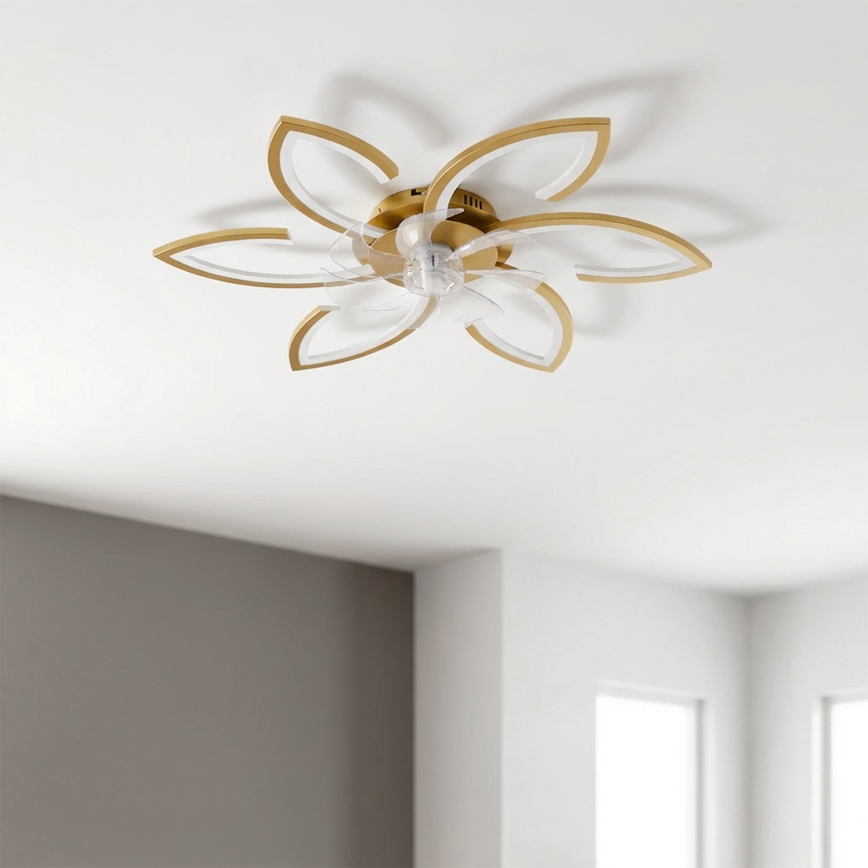 Brilagi - himmennettävä LED-kattotuuletin LED/34W/230V 3000–6500K, halkaisija 78 cm, kultainen + kaukosäädin