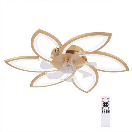 Brilagi - himmennettävä LED-kattotuuletin LED/34W/230V 3000–6500K, halkaisija 78 cm, kultainen + kaukosäädin