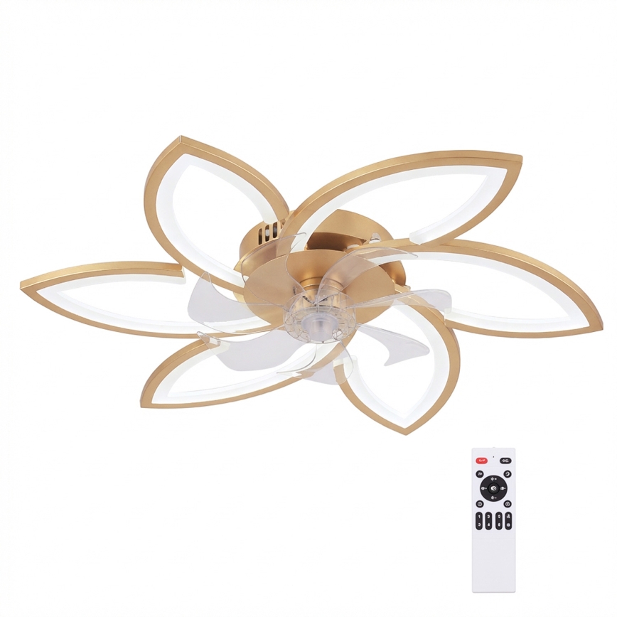 Brilagi - himmennettävä LED-kattotuuletin LED/34W/230V 3000–6500K, halkaisija 78 cm, kultainen + kaukosäädin