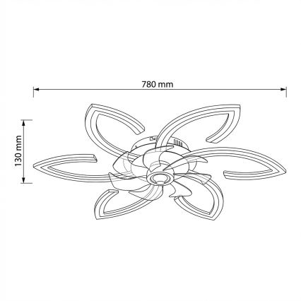 Brilagi - himmennettävä LED-kattotuuletin LED/34W/230V 3000–6500K, halkaisija 78 cm, kultainen + kaukosäädin
