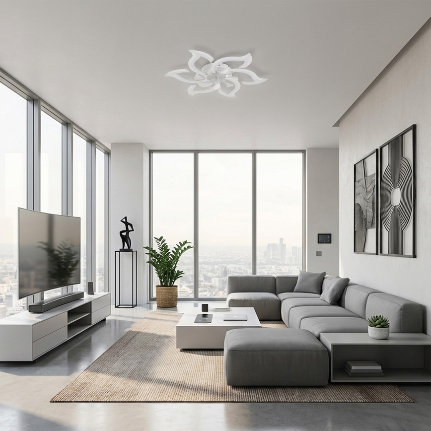 Brilagi - Himmennettävä LED-kattotuuletin LED/34W/230V 3000-6500K Ø 83 cm valkoinen + kaukosäädin