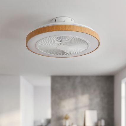 Brilagi - LED himmennettävä kattotuuletin LED/38W/230V 50 cm valkoinen/ruskea + kaukosäädin
