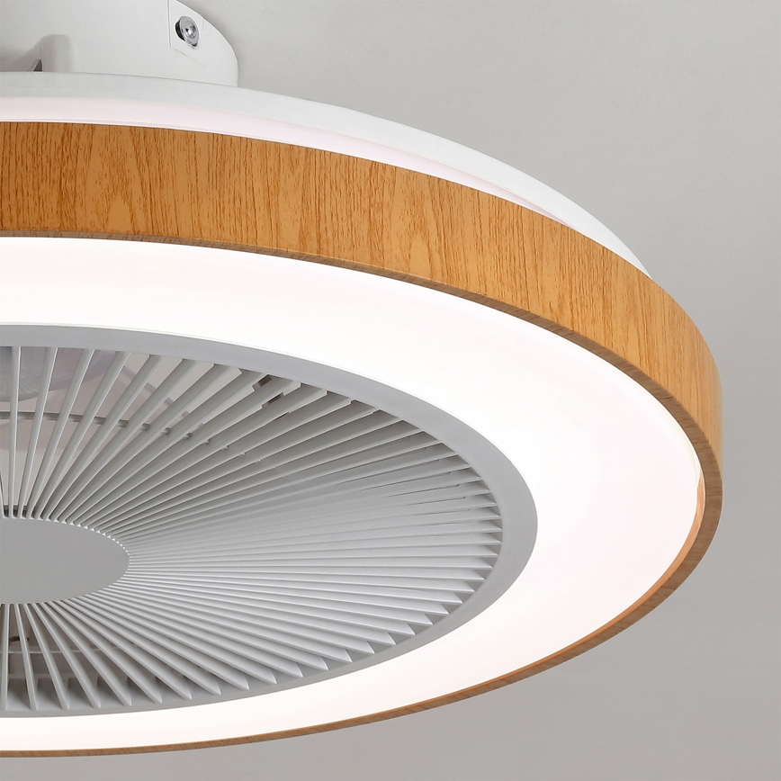 Brilagi - LED himmennettävä kattotuuletin LED/38W/230V 50 cm valkoinen/ruskea + kaukosäädin