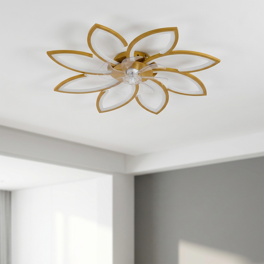 Brilagi - himmennettävä LED-kattotuuletin LED/43W/230V 3000-6500K Ø 90 cm kultainen + kaukosäädin