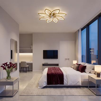 Brilagi - himmennettävä LED-kattotuuletin LED/43W/230V 3000-6500K Ø 90 cm kultainen + kaukosäädin