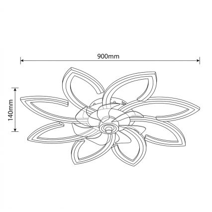 Brilagi - himmennettävä LED-kattotuuletin LED/43W/230V 3000-6500K Ø 90 cm kultainen + kaukosäädin