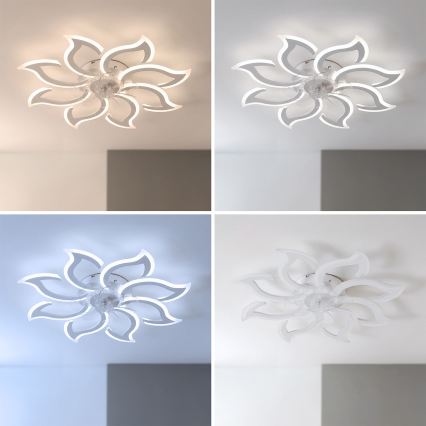 Brilagi - LED-himmennettävä kattotuuletin LED/44W/230V halkaisija 90 cm valkoinen + kaukosäädin