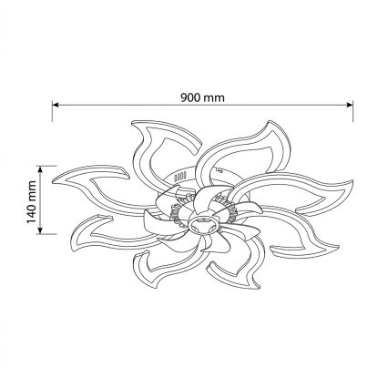 Brilagi - LED-himmennettävä kattotuuletin LED/44W/230V halkaisija 90 cm valkoinen + kaukosäädin