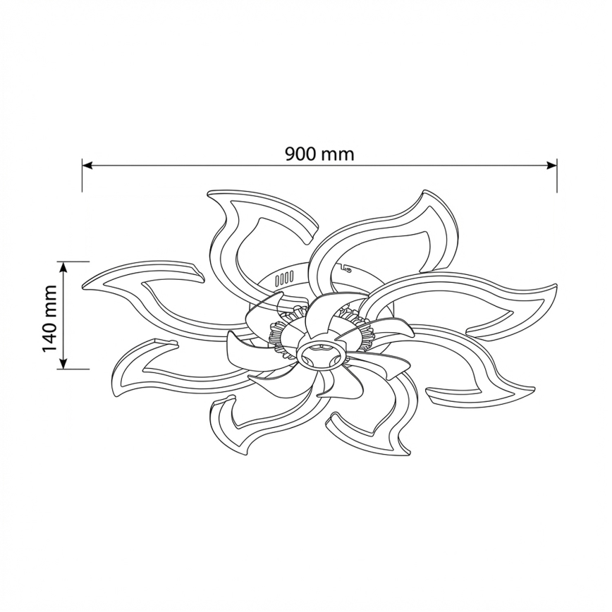 Brilagi - LED-himmennettävä kattotuuletin LED/44W/230V halkaisija 90 cm valkoinen + kaukosäädin