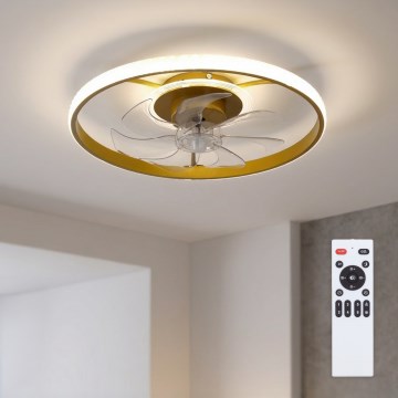 Brilagi - LED himmennettävä kattotuuletin LED/66W/230V 55 cm valkoinen/kultainen + kaukosäädin