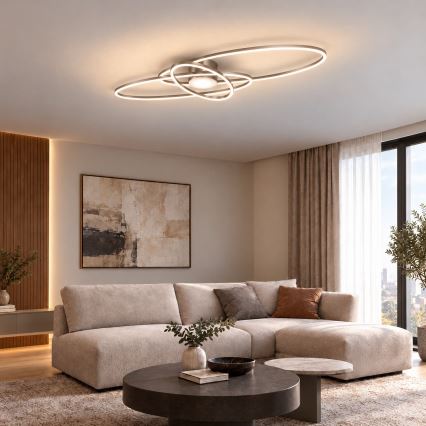 BRILAGI - LED-himmennettävä kattovalaisin APOLLO LED/58W/230V 3000-6500K 43,2x101,2 cm mattakromi + kaukosäädin