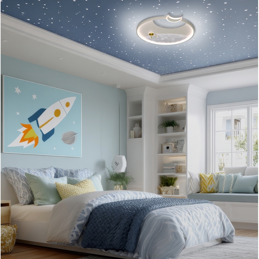 Brilagi - himmennettävä LED-lastenkattovalaisin ASTRO LED/20W/230V halkaisija 50 cm 3000-6000K astronautti + kaukosäädin