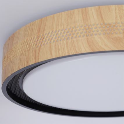 Brilagi - LED-himmennettävä kattovalaisin COCI LED/48W/230V 3000–6500K Ø 39 cm puukuvio/musta + kaukosäädin