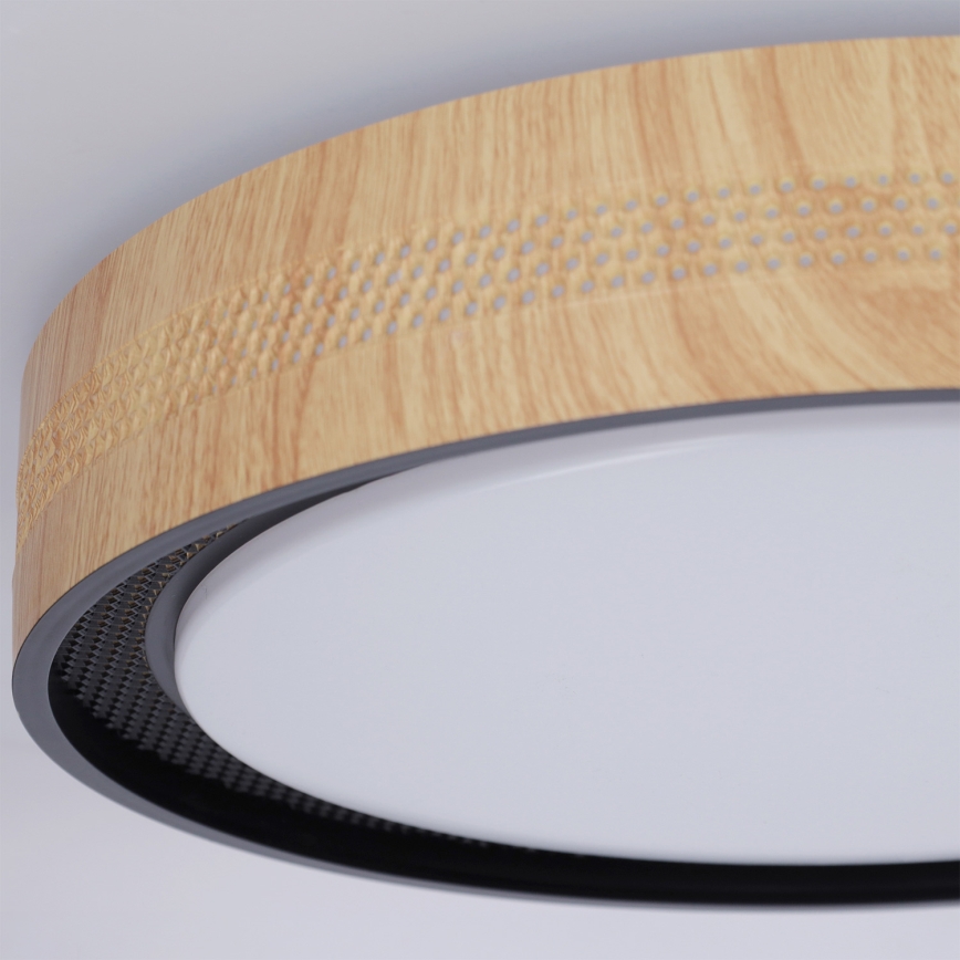 Brilagi - LED-himmennettävä kattovalaisin COCI LED/48W/230V 3000–6500K Ø 39 cm puukuvio/musta + kaukosäädin