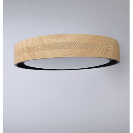Brilagi - LED-himmennettävä kattovalaisin COCI LED/48W/230V 3000–6500K Ø 39 cm puukuvio/musta + kaukosäädin