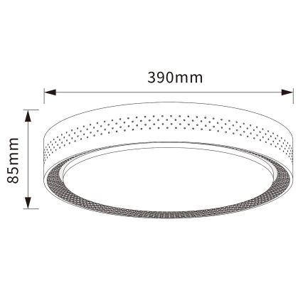 Brilagi - LED-himmennettävä kattovalaisin COCI LED/48W/230V 3000–6500K Ø 39 cm puukuvio/musta + kaukosäädin