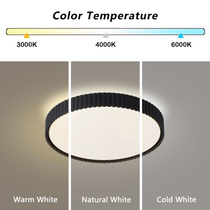 Brilagi - Himennettävä LED-kattovalaisin CORVO LED/54W/230V 3000-6000K musta Ø 40 cm + kaukosäädin