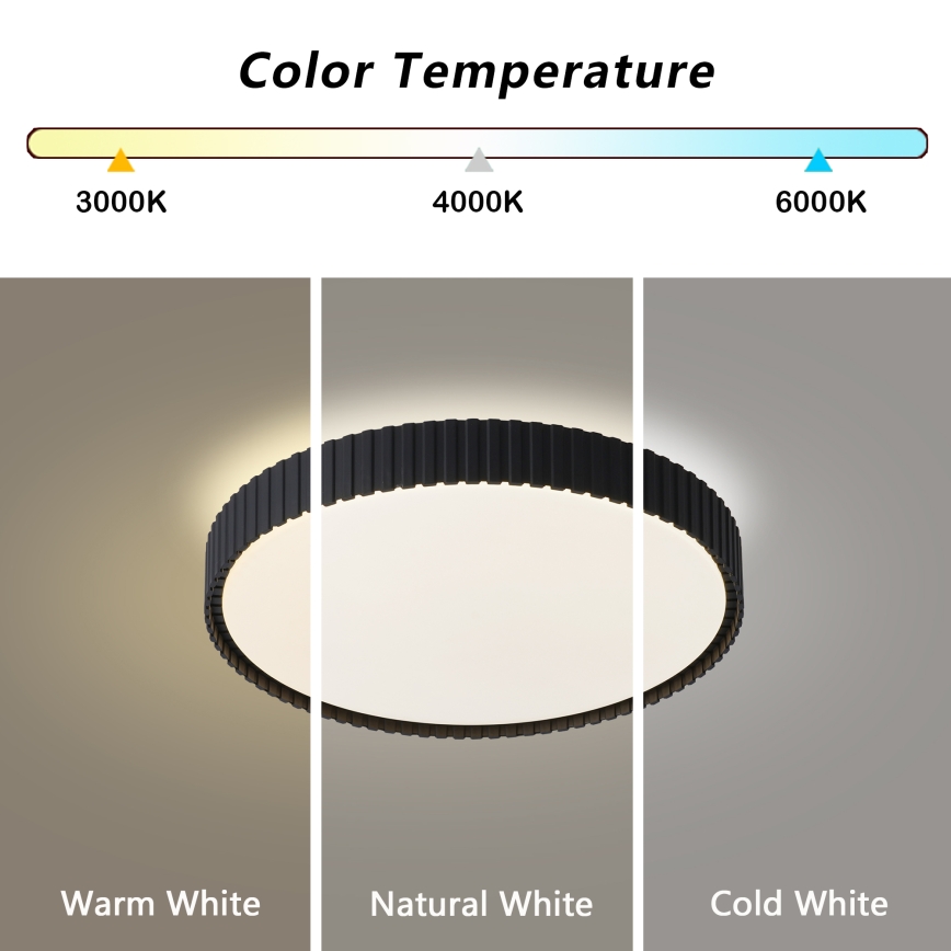 Brilagi - Himennettävä LED-kattovalaisin CORVO LED/54W/230V 3000-6000K musta Ø 40 cm + kaukosäädin