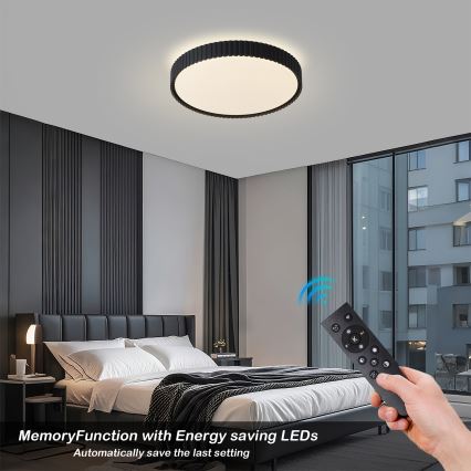 Brilagi - Himennettävä LED-kattovalaisin CORVO LED/54W/230V 3000-6000K musta Ø 40 cm + kaukosäädin