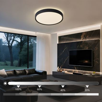 Brilagi - Himennettävä LED-kattovalaisin CORVO LED/54W/230V 3000-6000K musta Ø 40 cm + kaukosäädin
