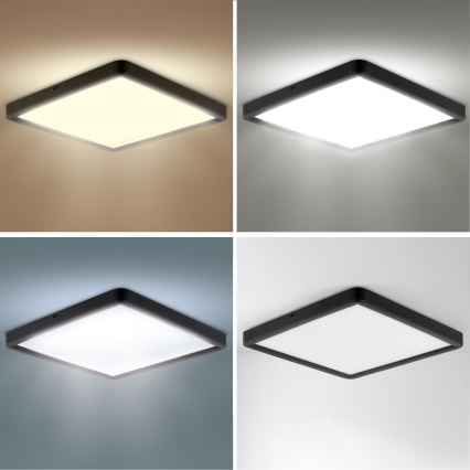Brilagi - himmennettävä LED-kattovalaisin ESTELA SQUARE LED/36W/230V 3000-6500K 31x31 cm musta + kaukosäädin