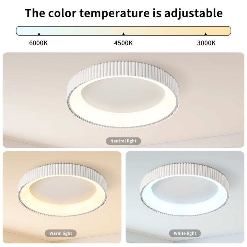 BRILAGI - LED Himmennettävä kattovalaisin FALCON MODERN LED/54W/230V 3000–6000K Ø 60 cm valkoinen + kaukosäädin