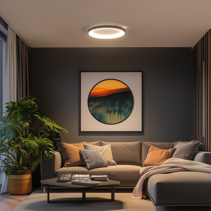 Brilagi - FALCON SLIM himmennettävä LED-kattovalaisin 42W 230V 3000–6500K Ø 50 cm musta + kaukosäädin