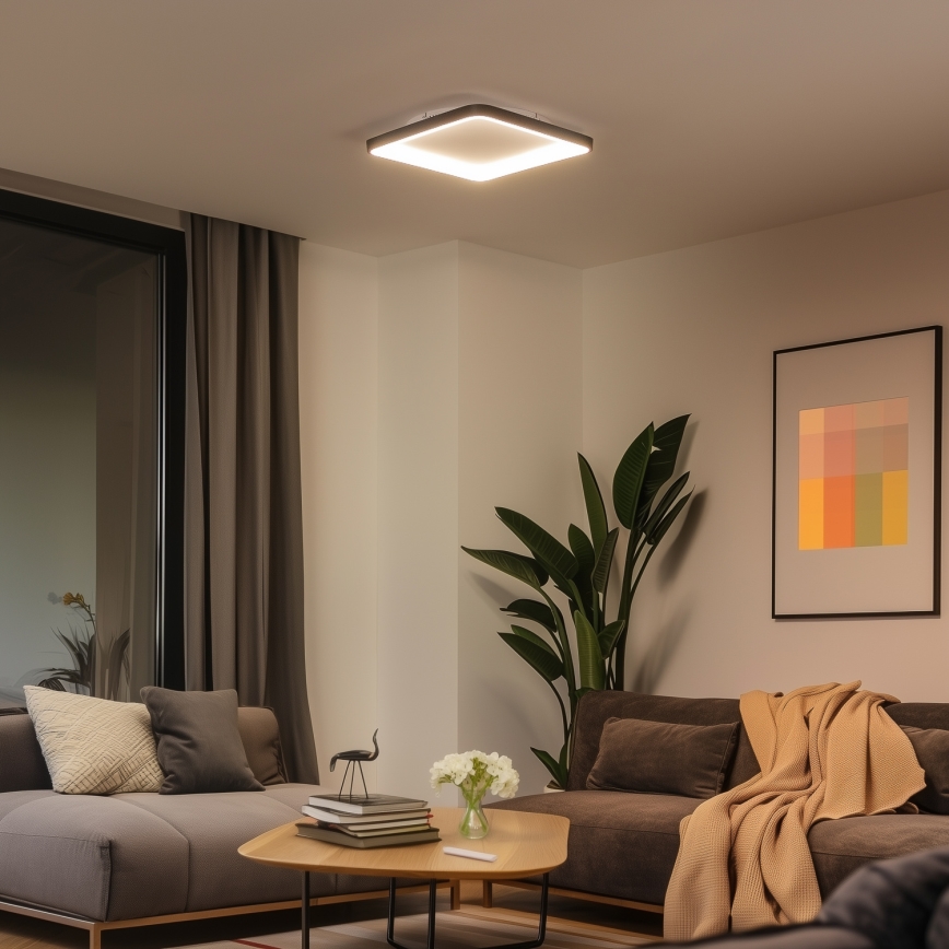 Brilagi - LED Himmennettävä kattovalaisin FALCON SLIM LED/50W/230V 3000-6500K 50x50 cm musta + kaukosäädin