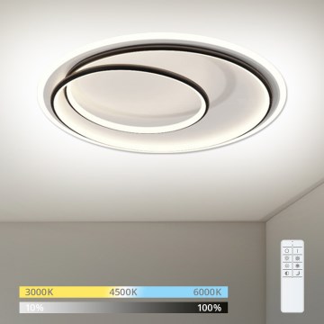Brilagi - LED Himmennettävä kattovalaisin FLARE LED/38W/230V 3000-6000K halkaisija 48 cm musta/valkoinen + kaukosäädin