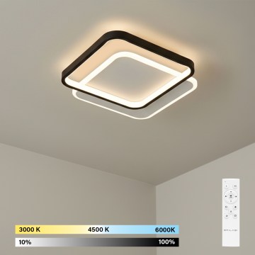 Brilagi - LED-himmennettävä kattovalaisin FLARE LED/43W/230V 3000-6000K 39,5x45 cm valkoinen/musta + kaukosäädin