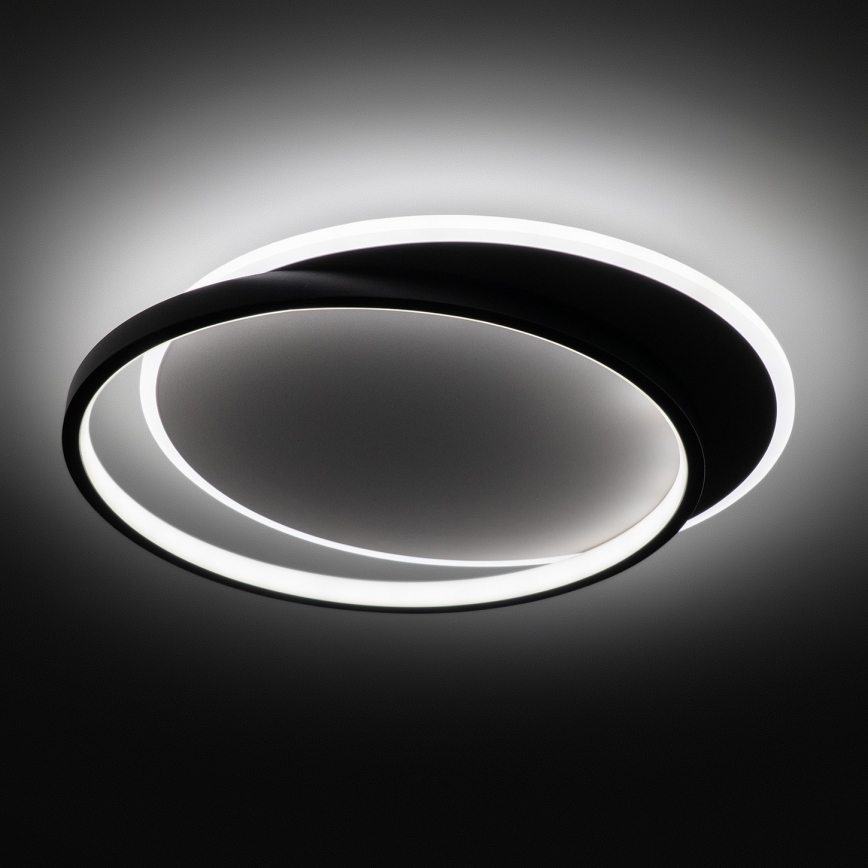 Brilagi - Himennettävä LED-kattovalaisin FLARE LED/48W/230V 3000-6000K 39,5x45 cm valkoinen/musta + kaukosäädin