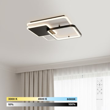 Brilagi - LED-himmennettävä kattovalaisin FLARE LED/64W/230V 3000-6000K 45x45 cm valkoinen/musta + kaukosäädin