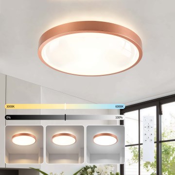 BRILAGI - LED-himmennettävä kattovalaisin GLASS POOL DOUBLE LED/48W/230V Ø 40 cm kuparinvärinen + kaukosäädin